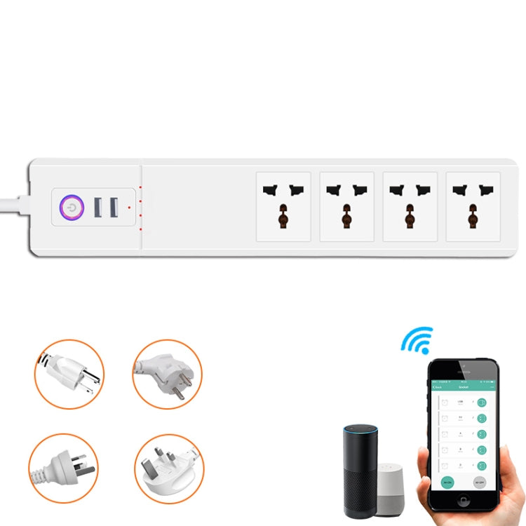 WiFi 16A SM-SO306-M 4 Holes + 2 USB Multi-purpose Smart Power Strip(UK Plug) - Smart Socket by PMC Jewellery | Online Shopping South Africa | PMC Jewellery