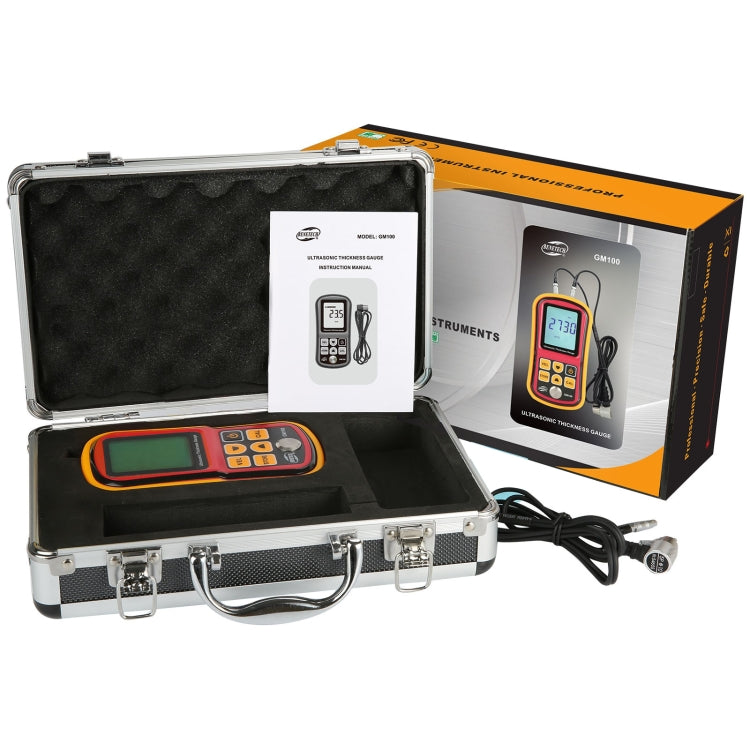 BENETECH GM-100 Ultrasonic Thickness Meter Tester Gauge Velocity 1.2~225mm(Aluminum Box Version) - Coating Thickness Gauge by BENETECH | Online Shopping South Africa | PMC Jewellery