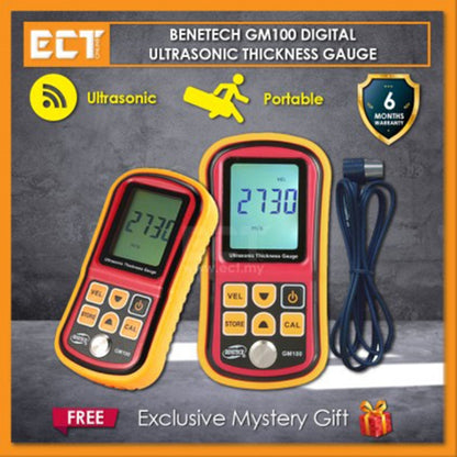 BENETECH GM-100 Ultrasonic Thickness Meter Tester Gauge Velocity 1.2~225mm(Aluminum Box Version) - Coating Thickness Gauge by BENETECH | Online Shopping South Africa | PMC Jewellery | Buy Now Pay Later Mobicred