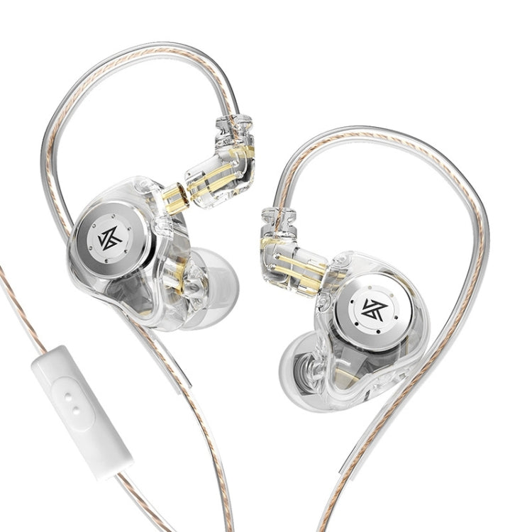 KZ-EDX PRO 1.25m Dynamic HiFi In-Ear Sports Music Headphones, Style:With Microphone(Transparent) - In Ear Wired Earphone by KZ | Online Shopping South Africa | PMC Jewellery | Buy Now Pay Later Mobicred