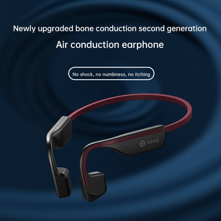 Sanag A11S Bone Conduction Second-generation Air Conduction Headphones(White Grey) - Sport Earphone by Sanag | Online Shopping South Africa | PMC Jewellery
