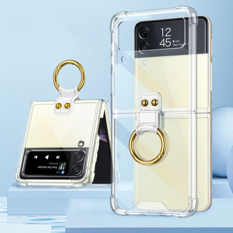 For Samsung Galaxy Z Flip4 GKK Airbag Protective Phone Case with Ring(Transparent) - Galaxy Z Flip4 5G Cases by GKK | Online Shopping South Africa | PMC Jewellery