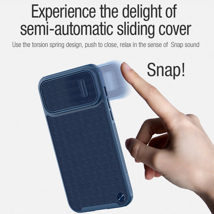 For iPhone 13 Pro Max NILLKIN 3D Textured Nylon Fiber TPU + PC Phone Case (Blue) - iPhone 13 Pro Max Cases by NILLKIN | Online Shopping South Africa | PMC Jewellery