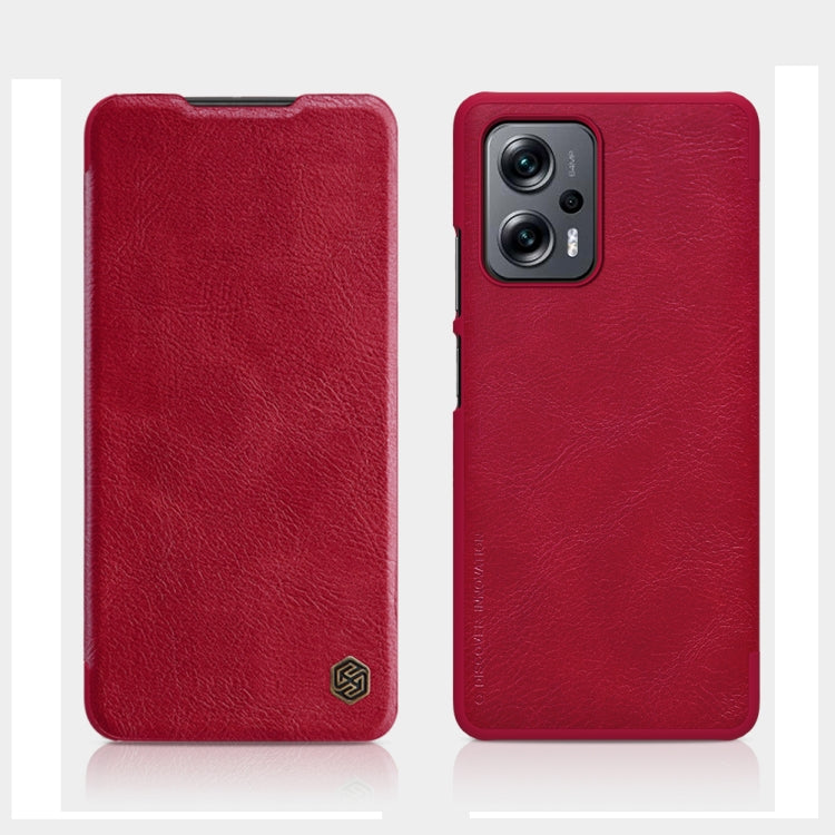 For Xiaomi Redmi Note 11T Pro/11T Pro+ 5G/Poco X4 GT 5G NILLKIN QIN Series Crazy Horse Texture Leather Phone Case(Red) - Xiaomi Cases by NILLKIN | Online Shopping South Africa | PMC Jewellery