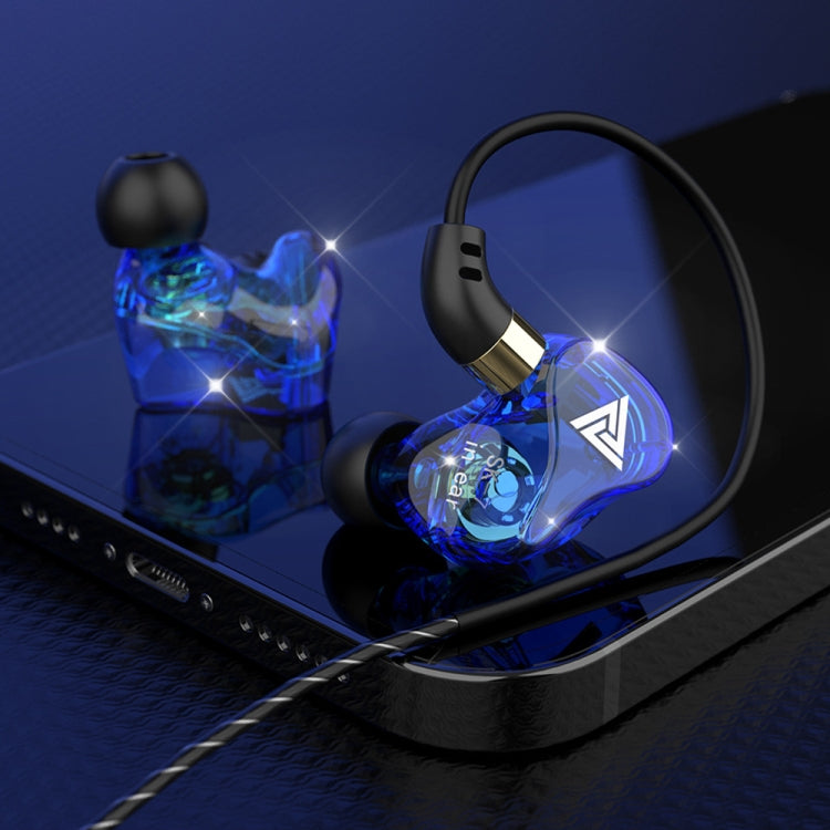 QKZ SK7 3.5mm Sports In-ear Copper Driver Wired HIFI Stereo Earphone with Mic(Dark Blue) - In Ear Wired Earphone by QKZ | Online Shopping South Africa | PMC Jewellery | Buy Now Pay Later Mobicred