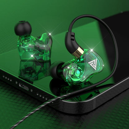 QKZ SK7 3.5mm Sports In-ear Copper Driver Wired HIFI Stereo Earphone with Mic(Green) - In Ear Wired Earphone by QKZ | Online Shopping South Africa | PMC Jewellery