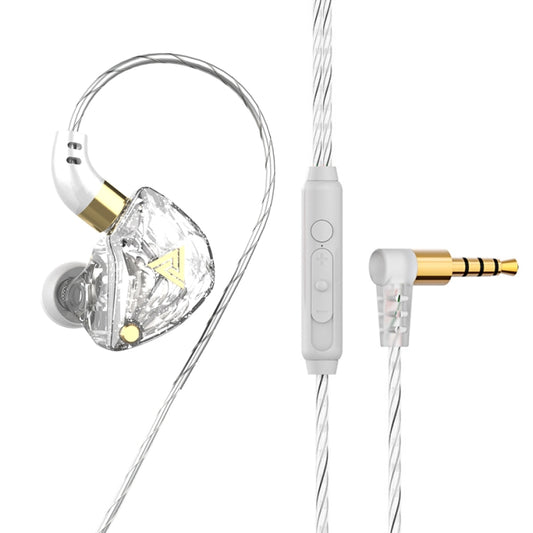 QKZ SK8 3.5mm Sports In-ear Dynamic HIFI Monitor Earphone with Mic(White) - In Ear Wired Earphone by QKZ | Online Shopping South Africa | PMC Jewellery
