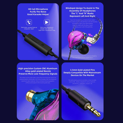 QKZ ZXT Sports In-ear Wired Control Plug HIFI Stereo Stage Monitor Earphone, Style:with Mic(Transparent) - In Ear Wired Earphone by QKZ | Online Shopping South Africa | PMC Jewellery