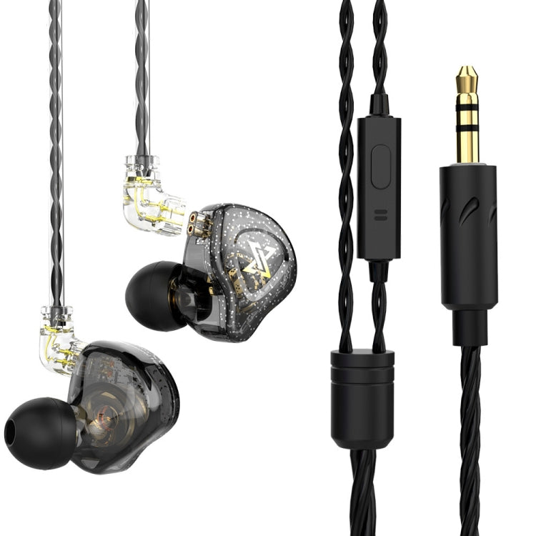 QKZ AK6 MAX In-ear Dynamic Subwoofer Wire-controlled Earphone, Version:with Mic Version(Transparent Black) - In Ear Wired Earphone by QKZ | Online Shopping South Africa | PMC TechLife | Buy Now Pay Later Mobicred