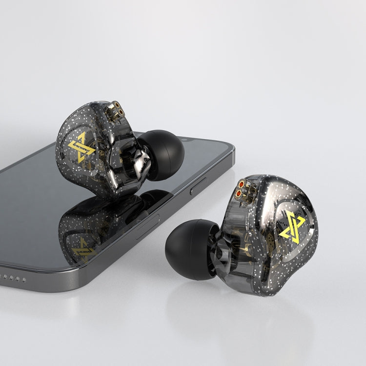QKZ AK6 MAX In-ear Dynamic Subwoofer Wire-controlled Earphone, Version:with Mic Version(Transparent Black) - In Ear Wired Earphone by QKZ | Online Shopping South Africa | PMC TechLife | Buy Now Pay Later Mobicred