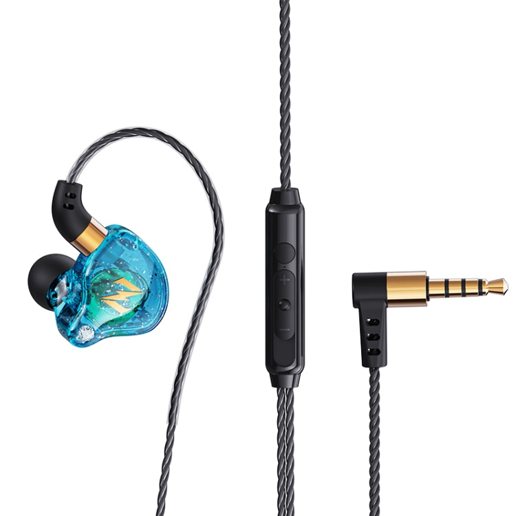 QKZ ZEN In-ear Subwoofer Wire-controlled Music Running Sports Earphone with Mic(Blue) - In Ear Wired Earphone by QKZ | Online Shopping South Africa | PMC Jewellery