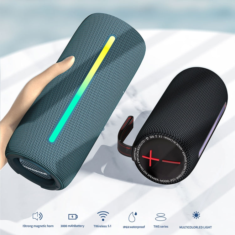 HOPESTAR P37 Outdoor Portable RGB Light Waterproof Wireless Bluetooth Speaker(Grey) - Waterproof Speaker by HOPESTAR | Online Shopping South Africa | PMC Jewellery