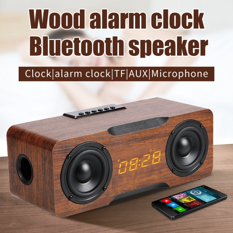 M8C Multifunctional Alarm Clock Bluetooth Speaker(Dark Brown) - Desktop Speaker by PMC TechLife | Online Shopping South Africa | PMC TechLife