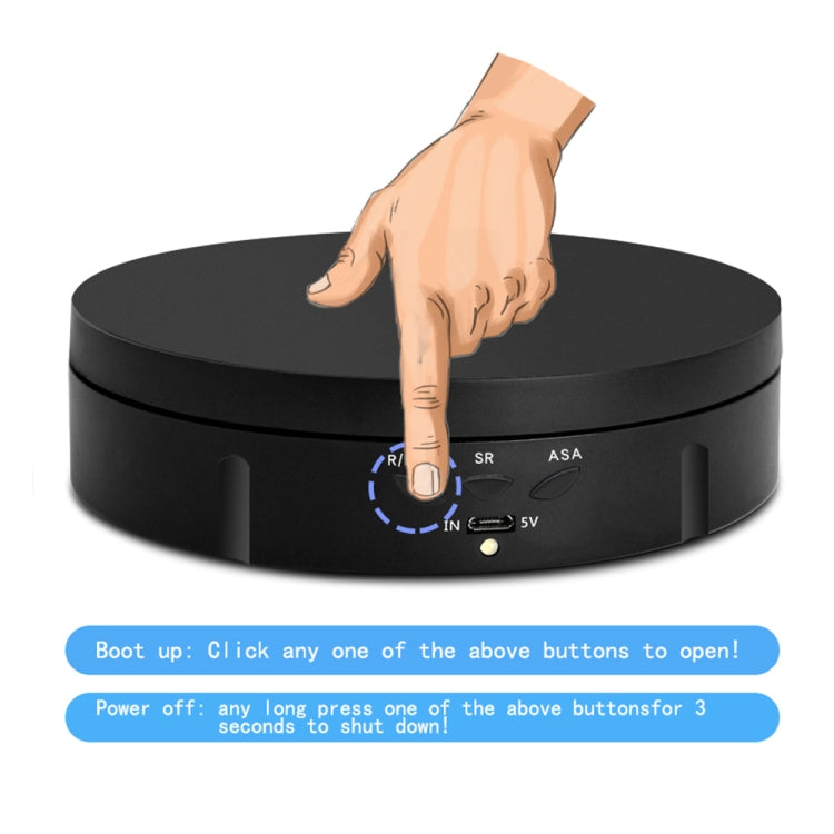 14.6cm Remote USB Electric Rotating Turntable Display Stand, Load: 10kg(Black) -  by PMC TechLife | Online Shopping South Africa | PMC TechLife