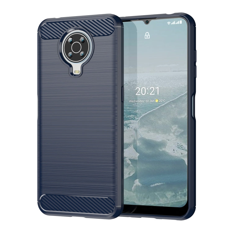 For Nokia G20 Brushed Texture Carbon Fiber TPU Phone Case(Blue) - Nokia Cases by PMC TechLife | Online Shopping South Africa | PMC TechLife | Buy Now Pay Later Mobicred