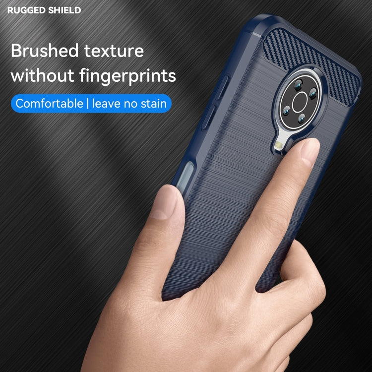 For Nokia G20 Brushed Texture Carbon Fiber TPU Phone Case(Blue) - Nokia Cases by PMC TechLife | Online Shopping South Africa | PMC TechLife | Buy Now Pay Later Mobicred