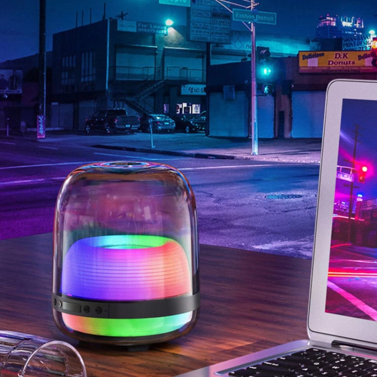 L20 15W Transparent Luminous 6D Stereo Wireless Bluetooth Speaker(Black) - Desktop Speaker by PMC TechLife | Online Shopping South Africa | PMC TechLife