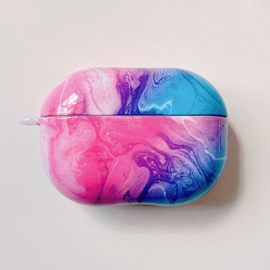 For Xiaomi Redmi Buds 4 Pro Marble Texture PC Glossy Earphone Protective Case(Pink Blue) - Xiaomi Earphone Case by PMC Jewellery | Online Shopping South Africa | PMC Jewellery