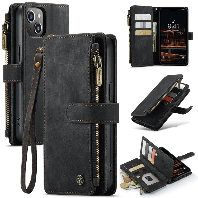For iPhone 14 Plus CaseMe C30 Multifunctional Phone Leather Case (Black) - iPhone 14 Plus Cases by CaseMe | Online Shopping South Africa | PMC TechLife | Buy Now Pay Later Mobicred