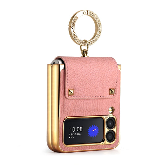 For Samsung Galaxy Z Flip3 5G GKK Colorful PU Phone Case with Ring Holder(Pink) - Galaxy Phone Cases by GKK | Online Shopping South Africa | PMC Jewellery | Buy Now Pay Later Mobicred