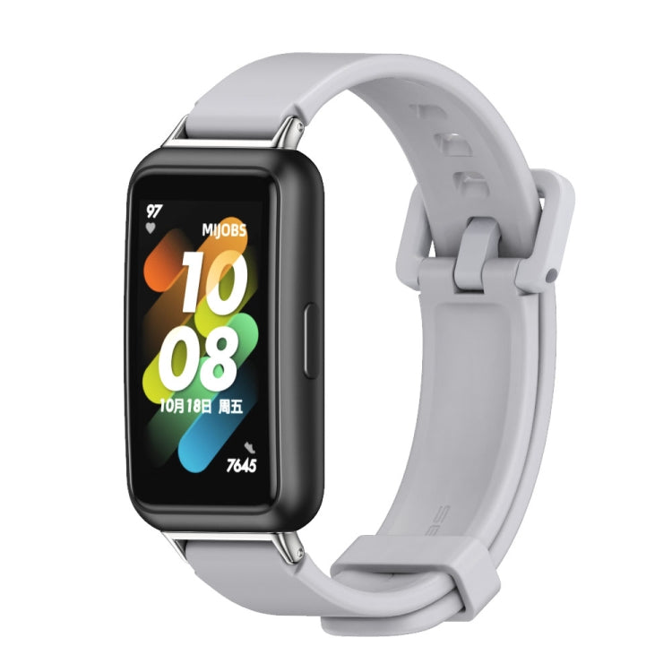 For Huawei Band 7 / 7 NFC MIJOBS Breathable Silicone Watch Band(Grey Silver) - Watch Bands by MIJOBS | Online Shopping South Africa | PMC TechLife | Buy Now Pay Later Mobicred
