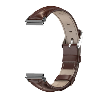 For Huawei Band 7 / 7 NFC MIJOBS Cowhide Leather Watch Band(Bamboo Joint Coffee Black) - Watch Bands by MIJOBS | Online Shopping South Africa | PMC Jewellery | Buy Now Pay Later Mobicred