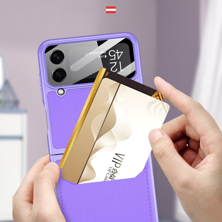 For Samsung Galaxy Z Flip4 GKK Ultra-thin Leather Phone Case with Card Slots(Purple) - Galaxy Z Flip4 5G Cases by GKK | Online Shopping South Africa | PMC Jewellery