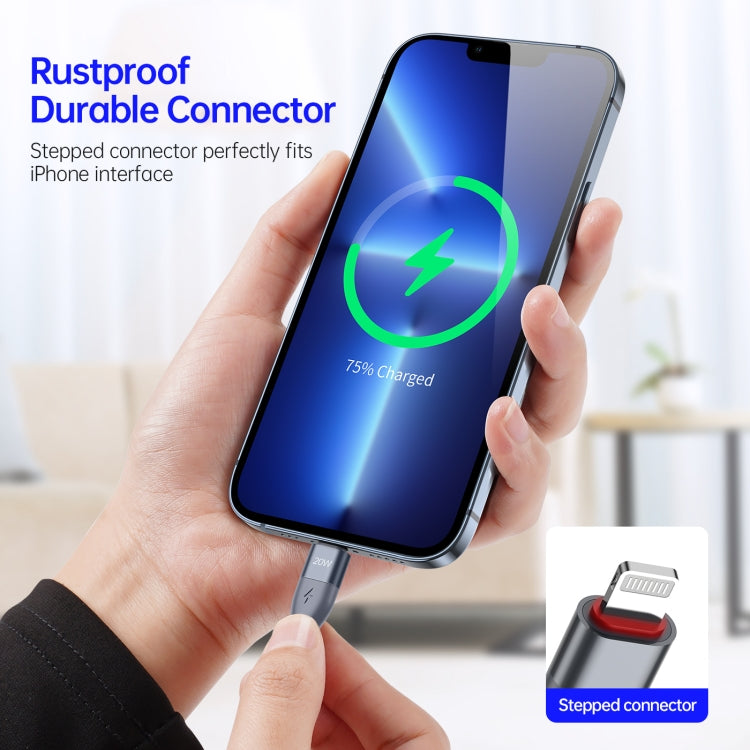 DUZZONA A1 PD 20W Type-C to 8 Pin Fast Charging Data Cable, Length: 1m(Grey) - free shipping - PMC TechLife - Order now!