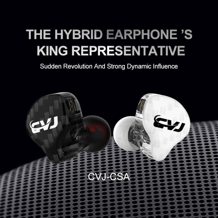 CVJ-CSA Dual Magnetic Coil Iron Hybrid Drive HIFI In-ear Wired Earphone, Style:Without Mic(White) - In Ear Wired Earphone by CVJ | Online Shopping South Africa | PMC Jewellery | Buy Now Pay Later Mobicred