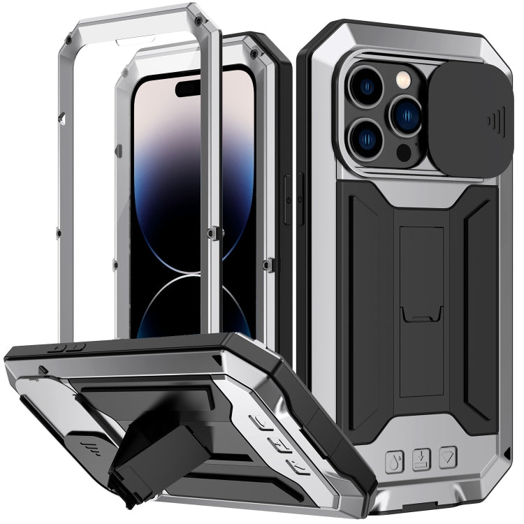 For iPhone 14 Pro R-JUST Shockproof Life Waterproof Dust-proof Case(Silver) - iPhone 14 Pro Cases by R-JUST | Online Shopping South Africa | PMC TechLife | Buy Now Pay Later Mobicred