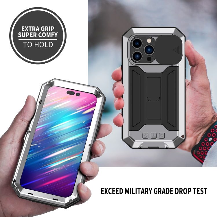 For iPhone 14 Pro R-JUST Shockproof Life Waterproof Dust-proof Case(Silver) - iPhone 14 Pro Cases by R-JUST | Online Shopping South Africa | PMC TechLife | Buy Now Pay Later Mobicred