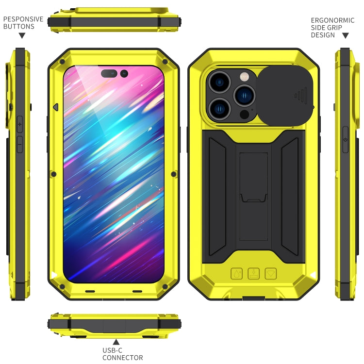 For iPhone 14 Pro Max R-JUST Shockproof Life Waterproof Dust-proof Case (Yellow) - free shipping - PMC TechLife - Order now!
