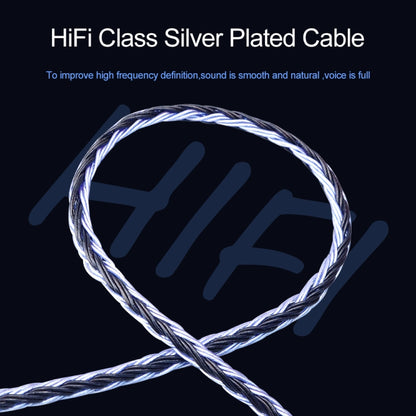 CVJ V3 1.2m 16 Cores Silver-plated 3.5mm Earphone Cable, Style:0.75mm(Silver-Blue) - Cable & Splitter by CVJ | Online Shopping South Africa | PMC Jewellery | Buy Now Pay Later Mobicred