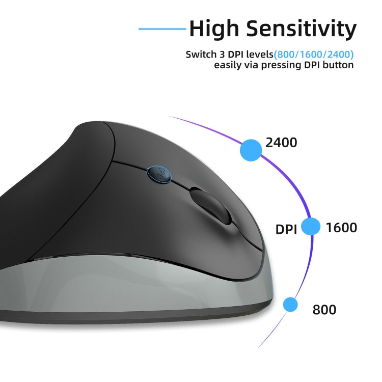 X10 2.4G Wireless Vertical Ergonomic Gaming Mouse(Grey) - Wireless Mice by PMC TechLife | Online Shopping South Africa | PMC TechLife | Buy Now Pay Later Mobicred