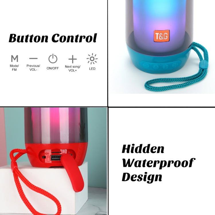 T&G TG643 Portable LED Light Waterproof Subwoofer Wireless Bluetooth Speaker(Green) - Waterproof Speaker by T&G | Online Shopping South Africa | PMC TechLife | Buy Now Pay Later Mobicred