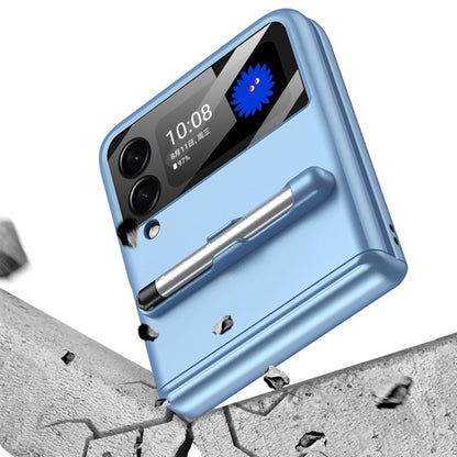 For Samsung Galaxy Z Flip4 GKK Magnetic Full Coverage Phone Flip Case with Pen(Blue) - Galaxy Z Flip4 5G Cases by GKK | Online Shopping South Africa | PMC Jewellery