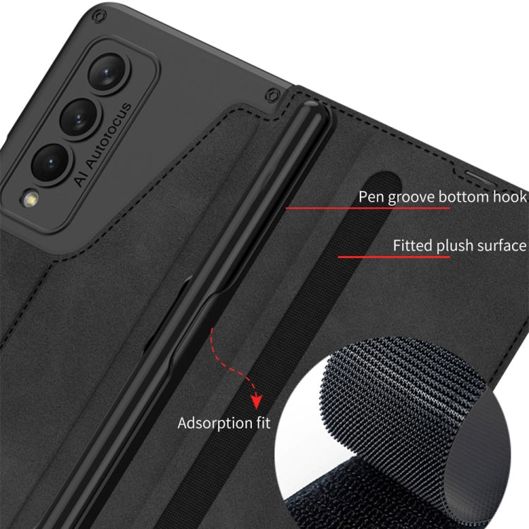 For Samsung Galaxy Z Fold4 GKK Armor Flip Leather Phone Case with Pen Slots(Black) - Galaxy Z Fold4 5G Cases by GKK | Online Shopping South Africa | PMC Jewellery