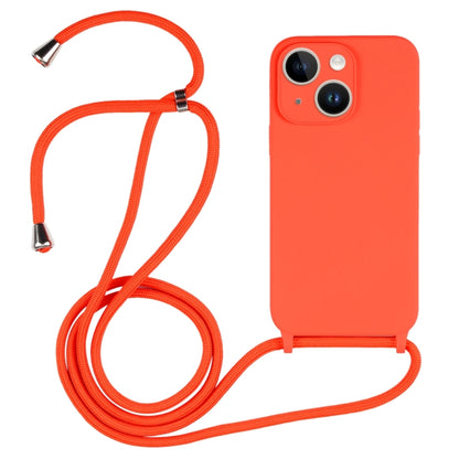 For iPhone 14 Crossbody Lanyard Liquid Silicone Case(Orange) - iPhone 14 Cases by PMC Jewellery | Online Shopping South Africa | PMC Jewellery