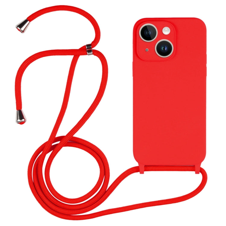 For iPhone 14 Crossbody Lanyard Liquid Silicone Case(Red) - iPhone 14 Cases by PMC Jewellery | Online Shopping South Africa | PMC Jewellery