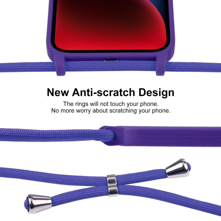 For iPhone 14 Crossbody Lanyard Liquid Silicone Case(Purple) - iPhone 14 Cases by PMC Jewellery | Online Shopping South Africa | PMC Jewellery