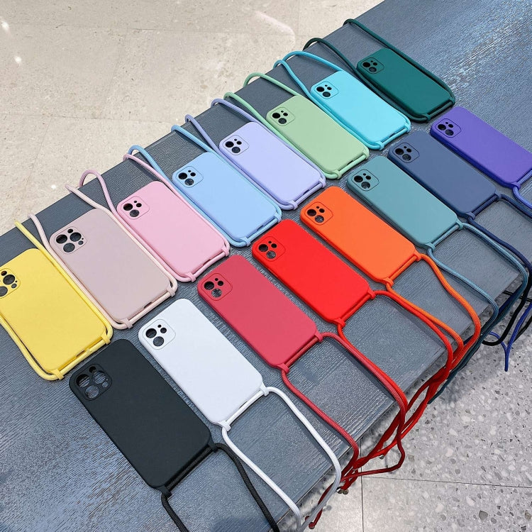 For iPhone 14 Crossbody Lanyard Liquid Silicone Case(Pine Needle Green) - iPhone 14 Cases by PMC TechLife | Online Shopping South Africa | PMC TechLife