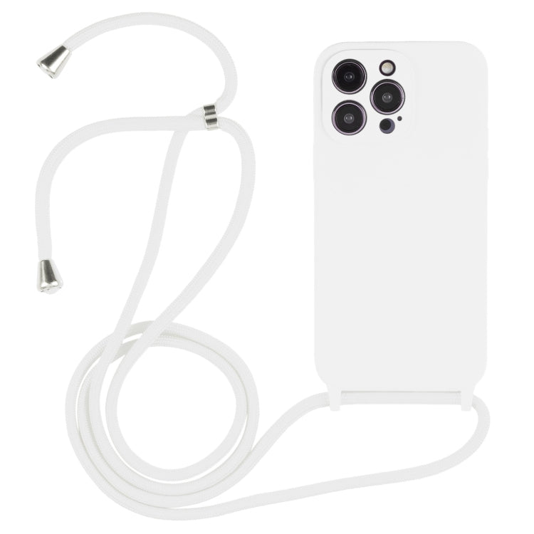 For iPhone 14 Pro Max Crossbody Lanyard Liquid Silicone Case(White) - iPhone 14 Pro Max Cases by PMC Jewellery | Online Shopping South Africa | PMC Jewellery