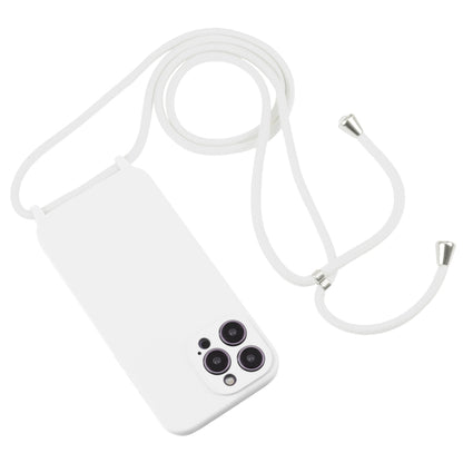 For iPhone 14 Pro Max Crossbody Lanyard Liquid Silicone Case(White) - iPhone 14 Pro Max Cases by PMC Jewellery | Online Shopping South Africa | PMC Jewellery