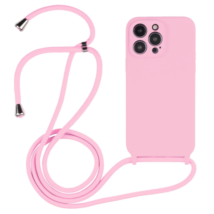 For iPhone 14 Pro Max Crossbody Lanyard Liquid Silicone Case(Pink) - iPhone 14 Pro Max Cases by PMC Jewellery | Online Shopping South Africa | PMC Jewellery