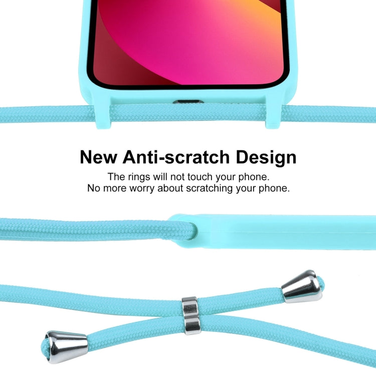 For iPhone 13 Crossbody Lanyard Liquid Silicone Case(Ice Blue) - iPhone 13 Cases by PMC TechLife | Online Shopping South Africa | PMC TechLife