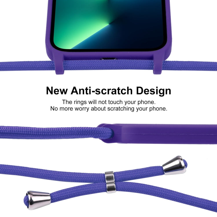 For iPhone 13 Pro Max Crossbody Lanyard Liquid Silicone Case(Purple) - free shipping - PMC TechLife - Order now!