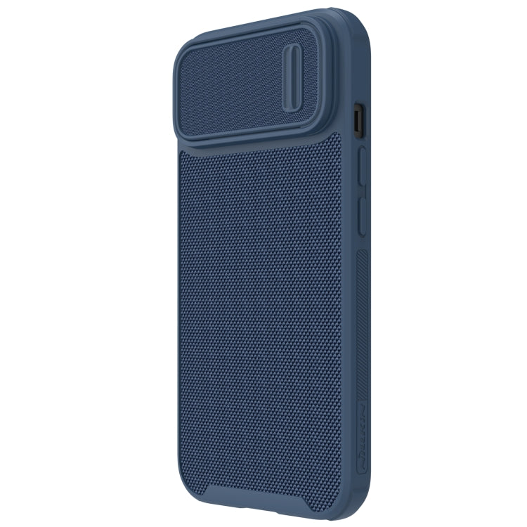 For iPhone 14 NILLKIN 3D Textured Camshield PC + TPU Phone Case(Blue) - iPhone 14 Cases by NILLKIN | Online Shopping South Africa | PMC Jewellery