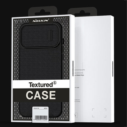 For iPhone 14 Pro NILLKIN 3D Textured Camshield PC + TPU Phone Case(Black) - iPhone 14 Pro Cases by NILLKIN | Online Shopping South Africa | PMC Jewellery