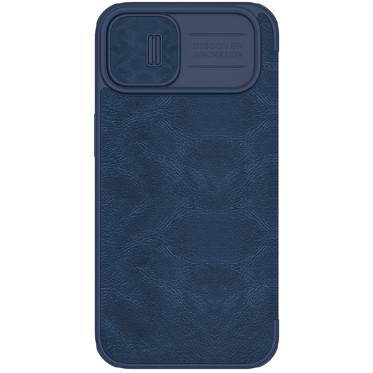 For iPhone 14 Plus  NILLKIN QIN Series Pro Crazy Horse Texture Leather Case(Blue) - iPhone 14 Plus Cases by NILLKIN | Online Shopping South Africa | PMC Jewellery