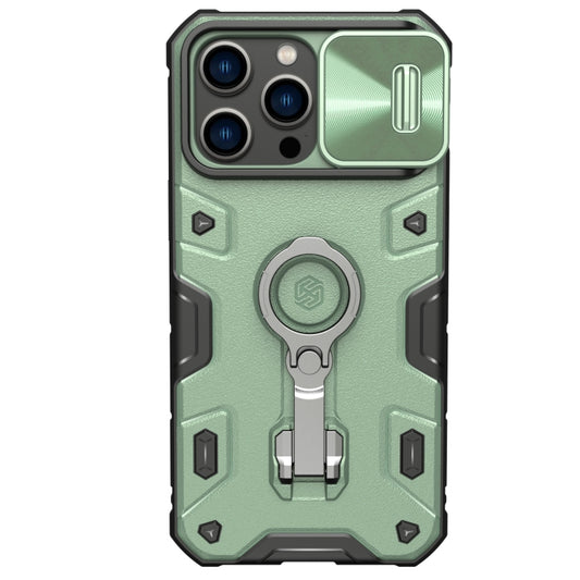 For iPhone 14 Pro Max NILLKIN CamShield Armor Pro Magnetic Phone Case(Green) - iPhone 14 Pro Max Cases by NILLKIN | Online Shopping South Africa | PMC Jewellery | Buy Now Pay Later Mobicred